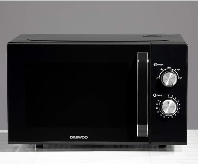 23L Microwave | Manual 35 Minute Timer | Auto Defrost Function | Glass Turntable and Windowed Door |- Black