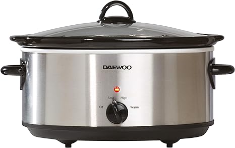 Stainless Steel Slow Cooker | 6.5 Litre | 3 Heat Settings