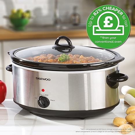Stainless Steel Slow Cooker | 6.5 Litre | 3 Heat Settings