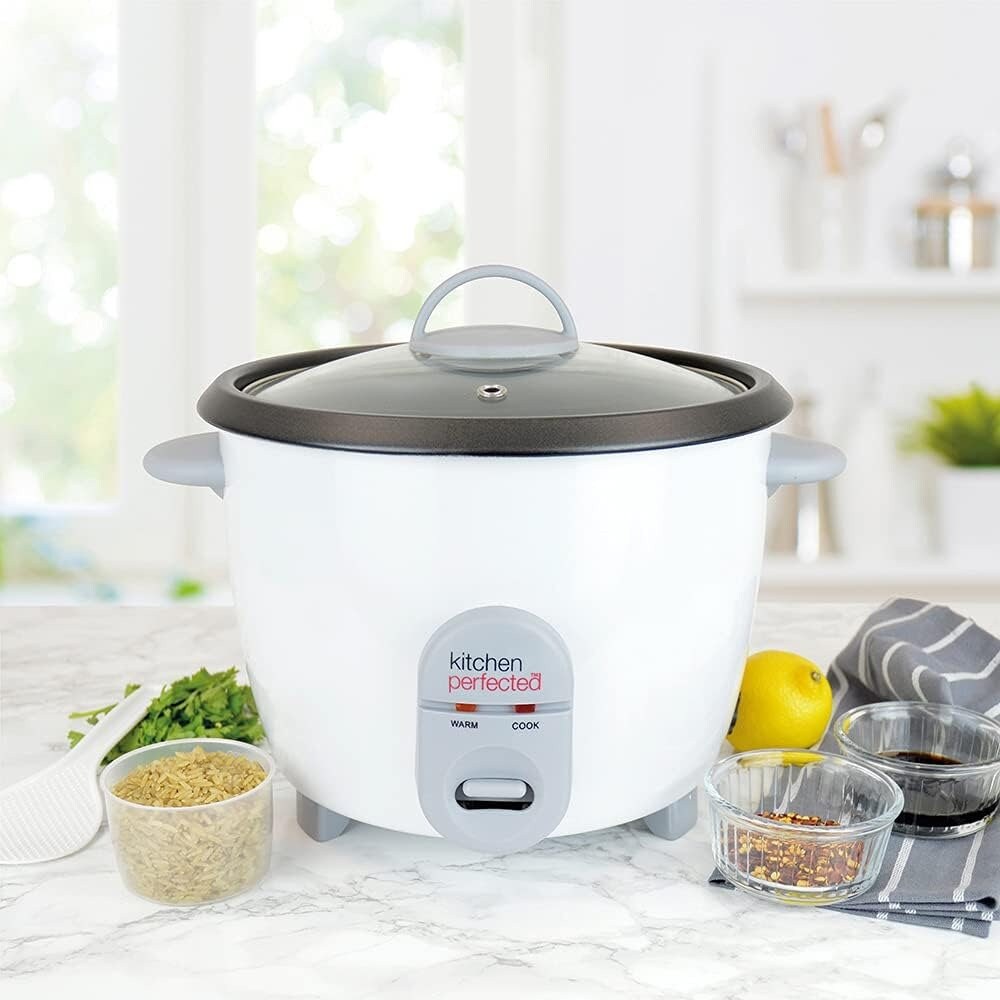 1.8L Automatic Rice Cooker with Removable Rice Bowl, White, Warm